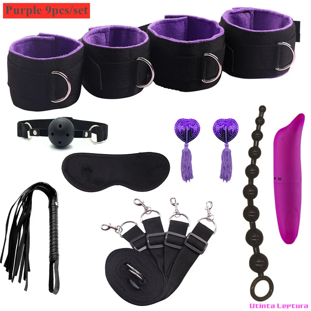 Sex Tools for BDSM Bondage Restraint Adult S&M Fetish Games Set Vibrator Handcuffs Ankle Bed Toys Kits for Couples Sex Tools for BDSM Bondage Restraint Adult S&M Fetish Games Set Vibrator Handcuffs Ankle Bed Toys Kits for Couples