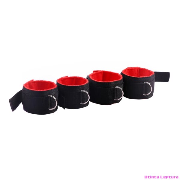 Sex Tools for BDSM Bondage Restraint Adult S&M Fetish Games Set Vibrator Handcuffs Ankle Bed Toys Kits for Couples