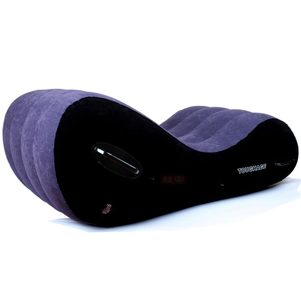 Sex Love Pillow Inflatable Sofa Bed Air Cushion Yoga Chaise Lounge Relax Chair Portable Lounger Position Aid Flocking Furniture