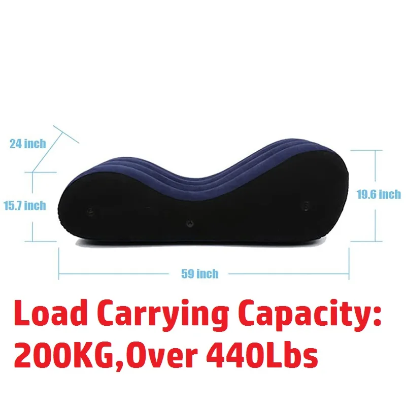Sex Love Pillow Inflatable Sofa Bed Air Cushion Yoga Chaise Lounge Relax Chair Portable Lounger Position Aid Flocking Furniture