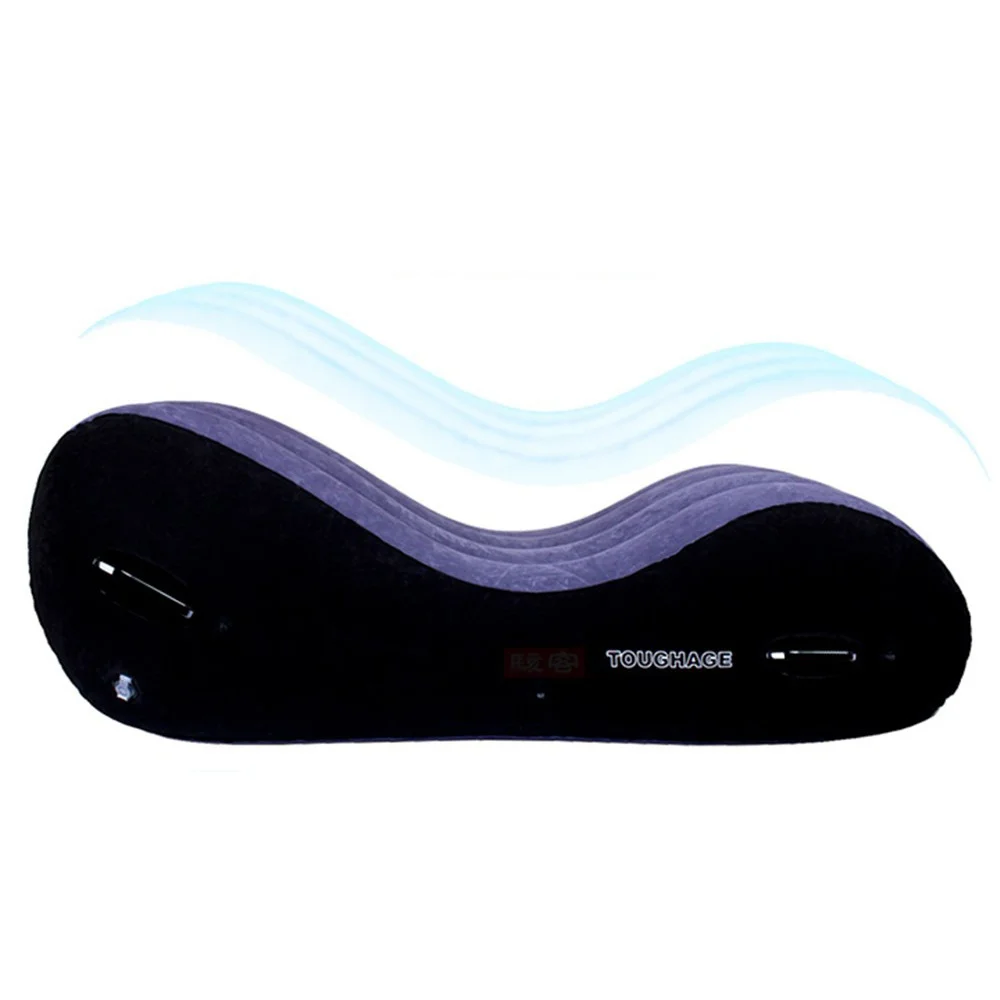 Sex Love Pillow Inflatable Sofa Bed Air Cushion Yoga Chaise Lounge Relax Chair Portable Lounger Position Aid Flocking Furniture