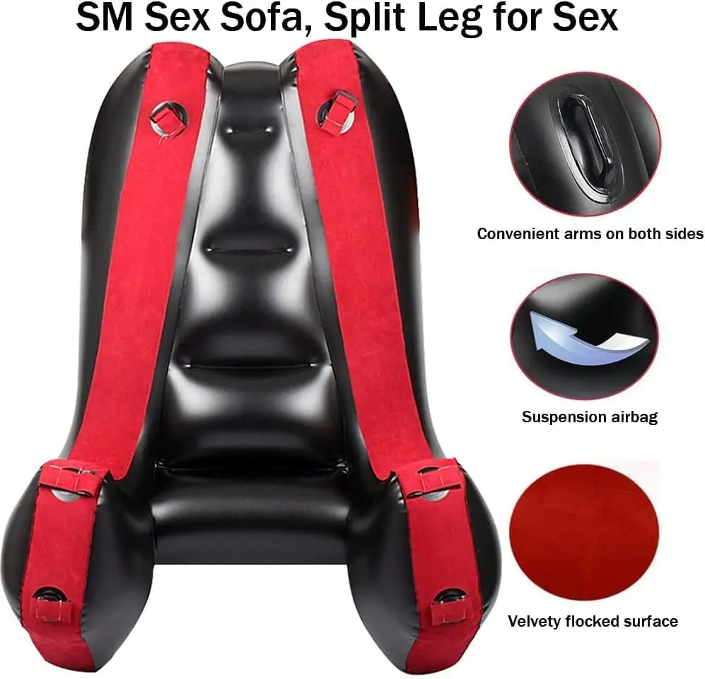 Inflatable Sex Sofa Furniture,PVC Flocked Sex Chair Ramp Bondage BDSM Cushion,Couples Toys for Deeper Position Sex Pillow Stool