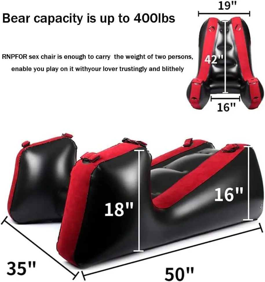 Inflatable Sex Sofa Furniture,PVC Flocked Sex Chair Ramp Bondage BDSM Cushion,Couples Toys for Deeper Position Sex Pillow Stool