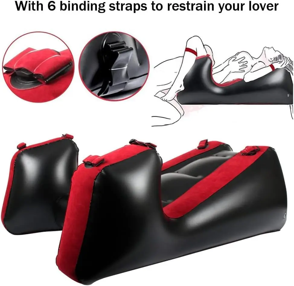 Inflatable Sex Sofa Furniture,PVC Flocked Sex Chair Ramp Bondage BDSM Cushion,Couples Toys for Deeper Position Sex Pillow Stool