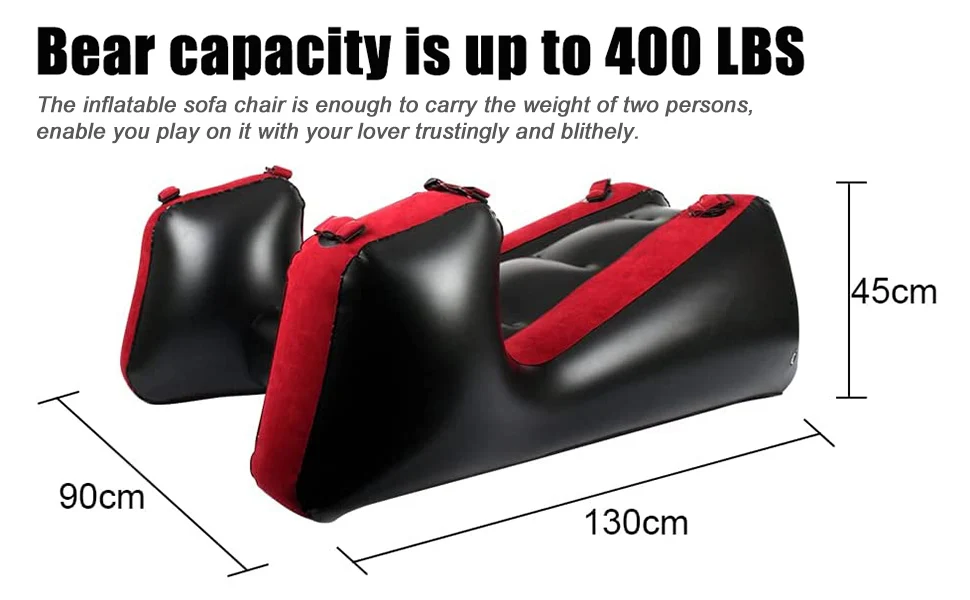 Inflatable Sex Sofa Furniture,PVC Flocked Sex Chair Ramp Bondage BDSM Cushion,Couples Toys for Deeper Position Sex Pillow Stool