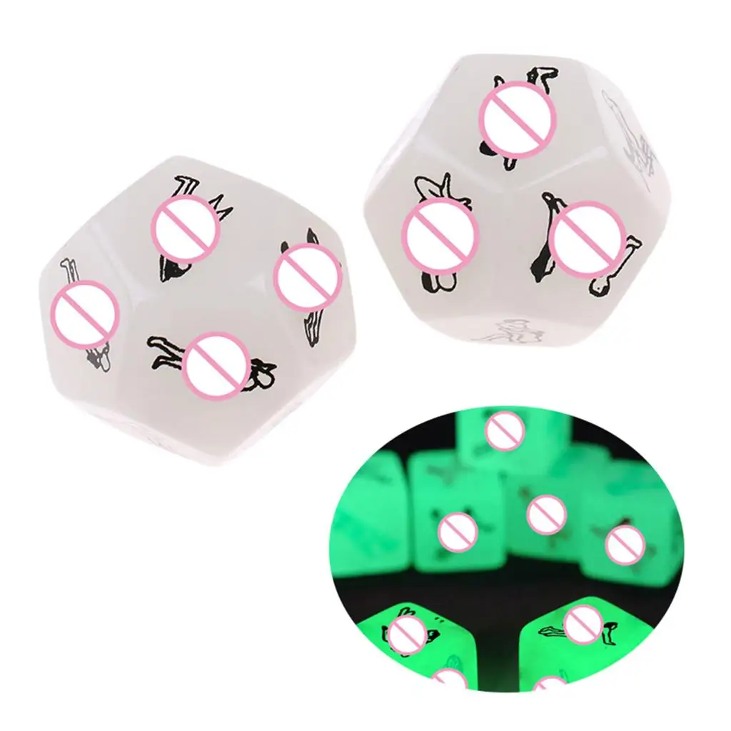 2pcs Adult Sex Glow Dice Position Dice 12 Faces Erotic Toy -