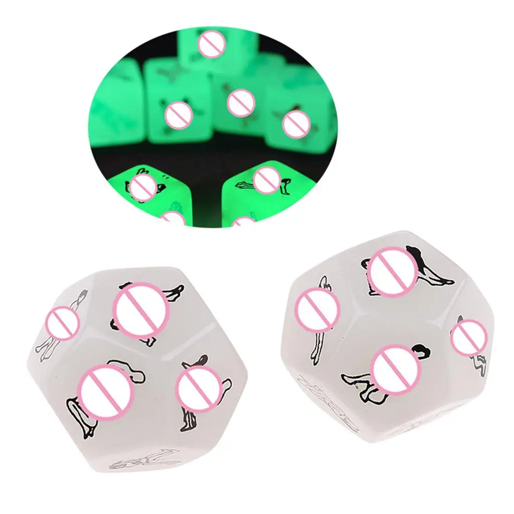 2pcs Adult Sex Glow Dice Position Dice 12 Faces Erotic Toy -