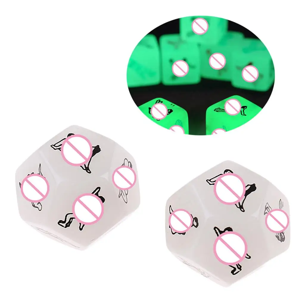 2pcs Adult Sex Glow Dice Position Dice 12 Faces Erotic Toy -