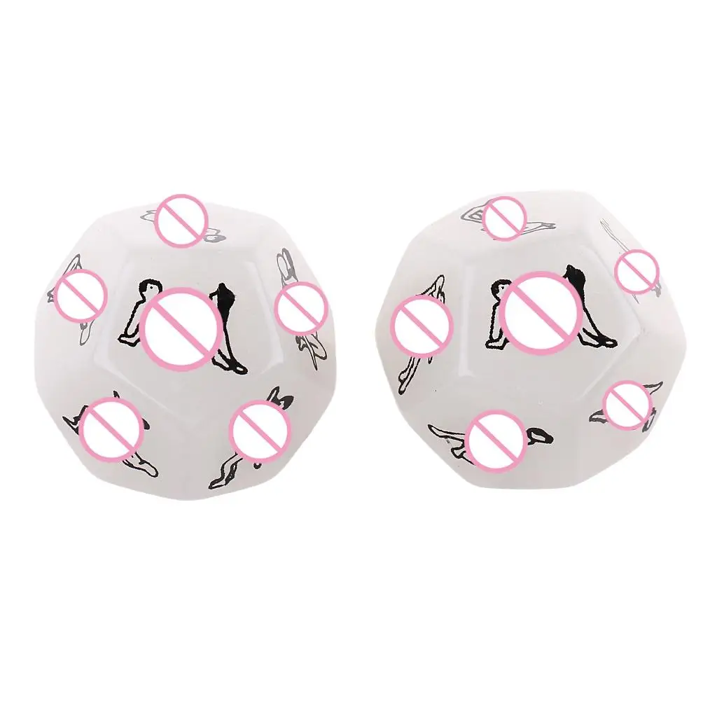 2pcs Adult Sex Glow Dice Position Dice 12 Faces Erotic Toy -