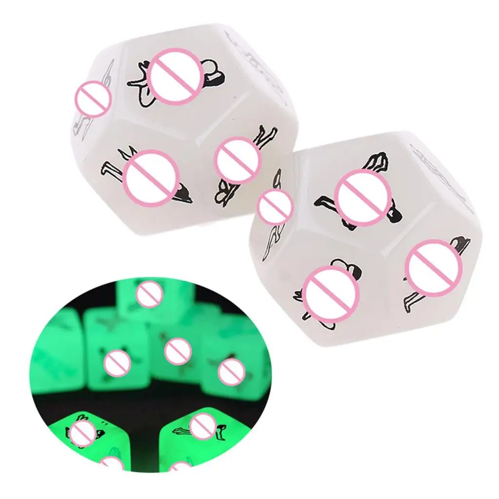 2pcs Adult Sex Glow Dice Position Dice 12 Faces Erotic Toy -
