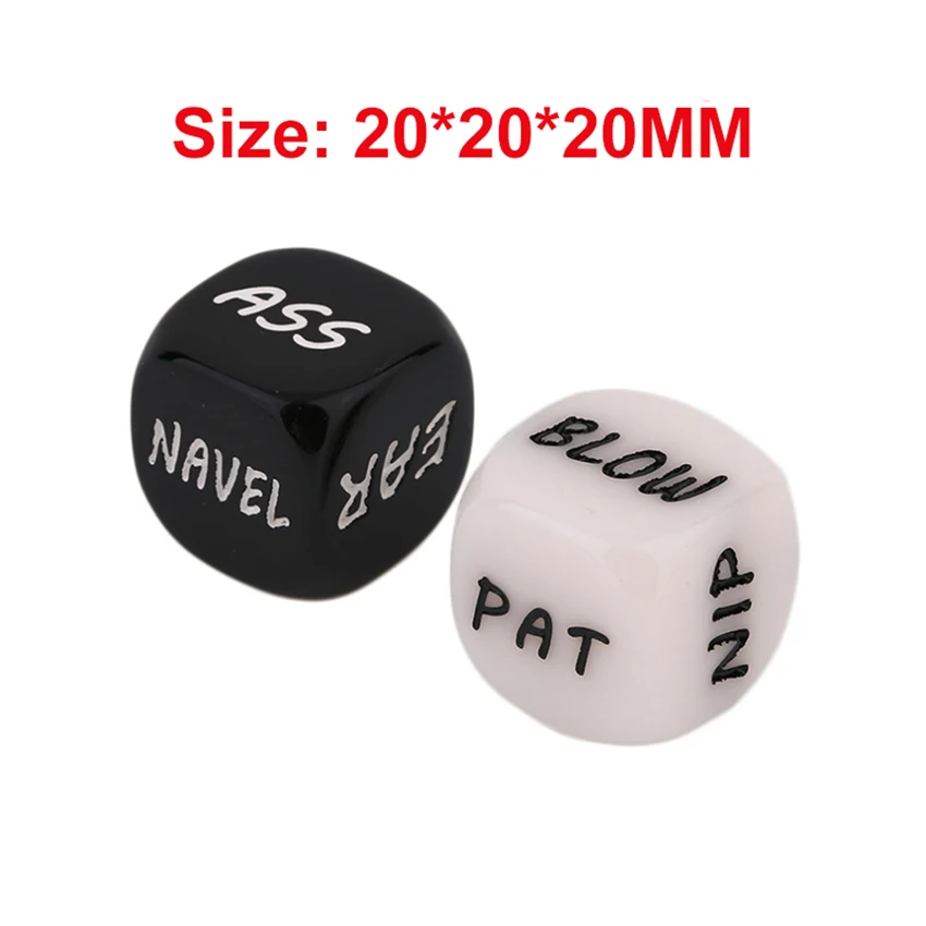 Sexy Romance Sex Dice for Adult Couples, 6 Sided Acrylic Cube, Erotic Dice Positions, Love Game, Flirting Toy, 2Pcs