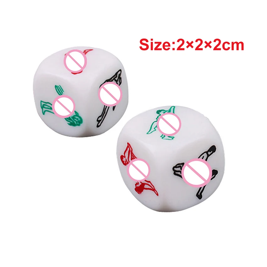Sexy Romance Sex Dice for Adult Couples, 6 Sided Acrylic Cube, Erotic Dice Positions, Love Game, Flirting Toy, 2Pcs