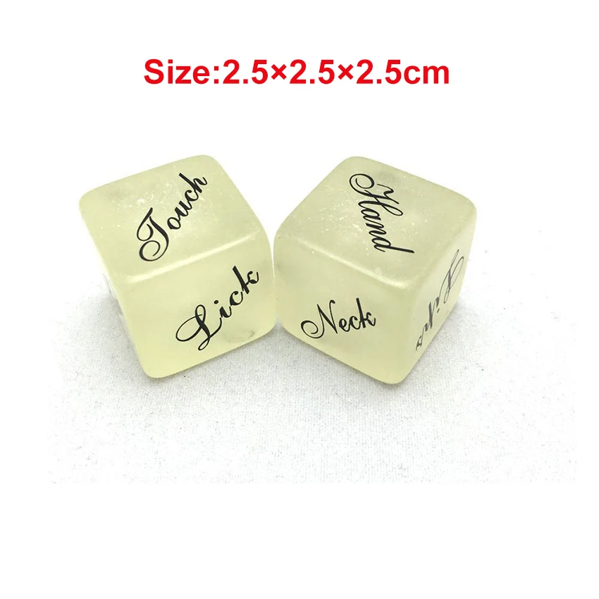 Sexy Romance Sex Dice for Adult Couples, 6 Sided Acrylic Cube, Erotic Dice Positions, Love Game, Flirting Toy, 2Pcs