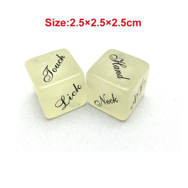 Sexy Romance Sex Dice for Adult Couples, 6 Sided Acrylic Cube, Erotic Dice Positions, Love Game, Flirting Toy, 2Pcs