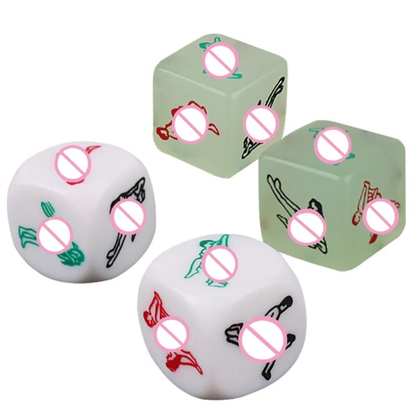 Sex Position Dice Acrylic Cube Love Dice, Erotic Craps, Glow Dice for Lovers, Humour Game Toy, Party Gift for Couples Playing