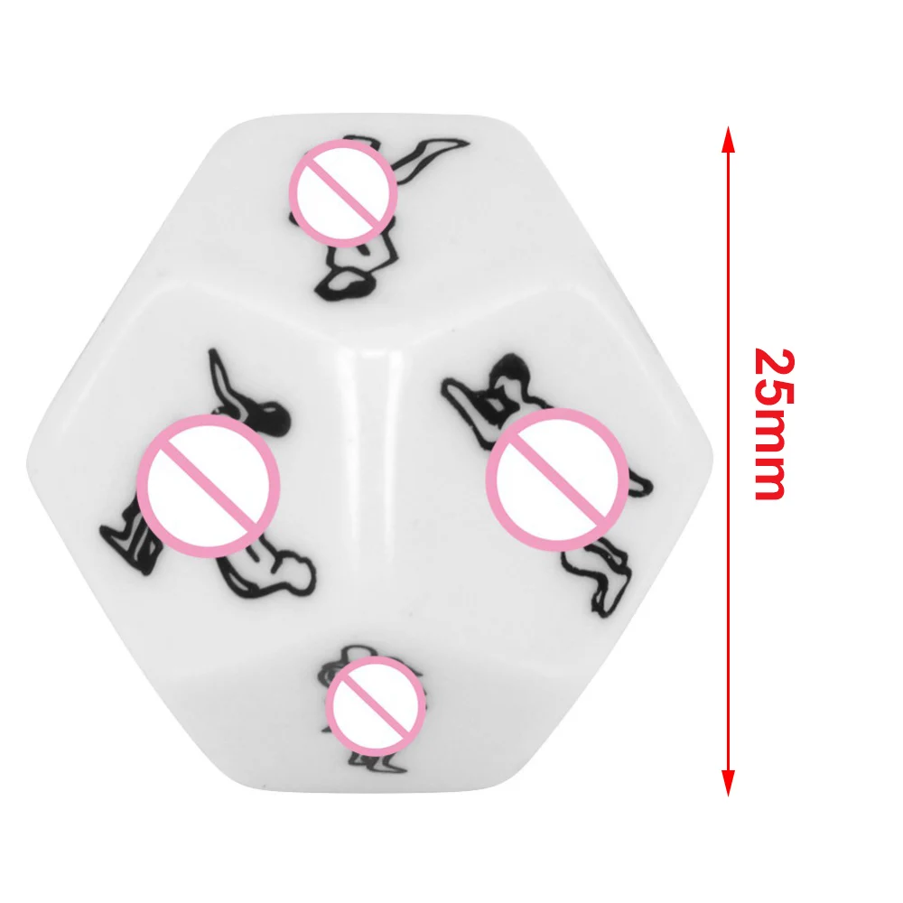 Sex Position Dice Acrylic Cube Love Dice, Erotic Craps, Glow Dice for Lovers, Humour Game Toy, Party Gift for Couples Playing
