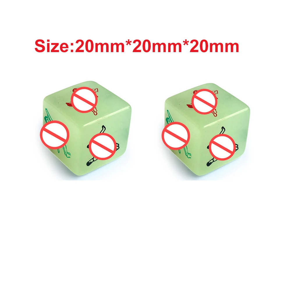 Sex Position Dice Acrylic Cube Love Dice, Erotic Craps, Glow Dice for Lovers, Humour Game Toy, Party Gift for Couples Playing