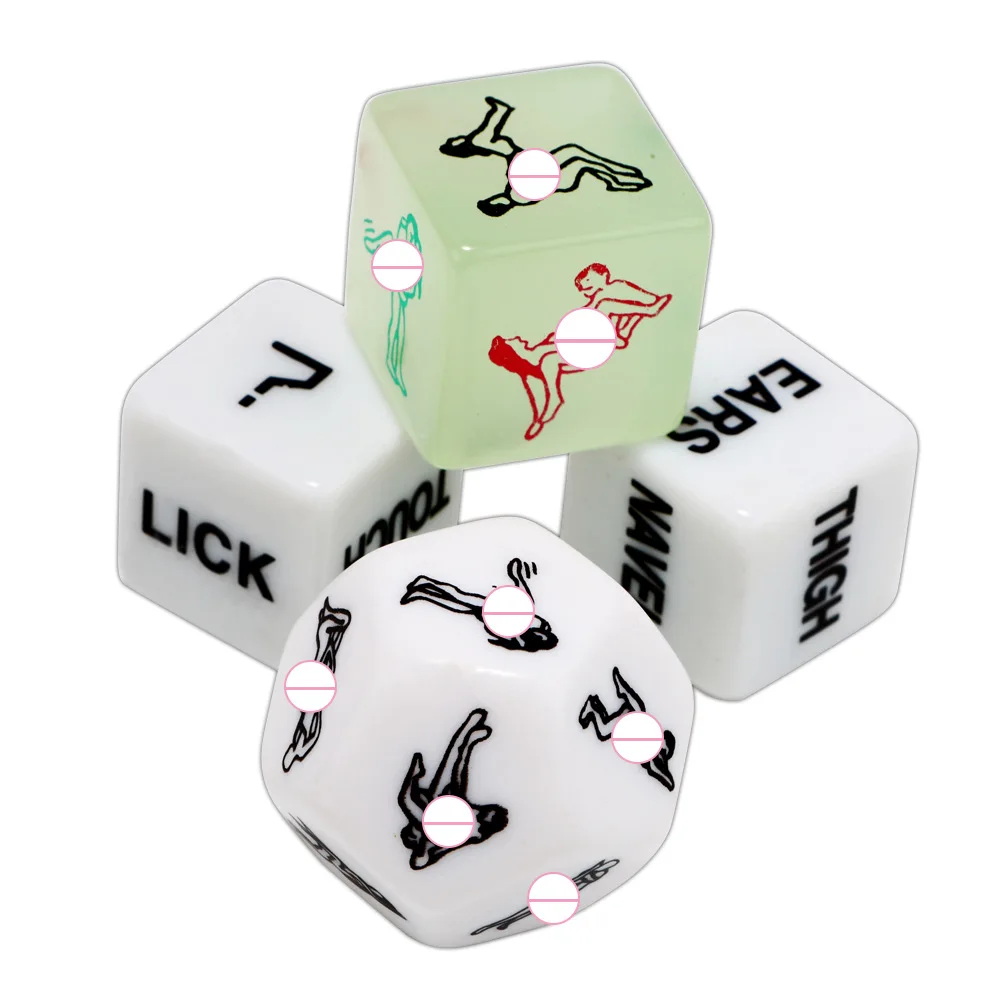 Sex Position Dice Acrylic Cube Love Dice, Erotic Craps, Glow Dice for Lovers, Humour Game Toy, Party Gift for Couples Playing
