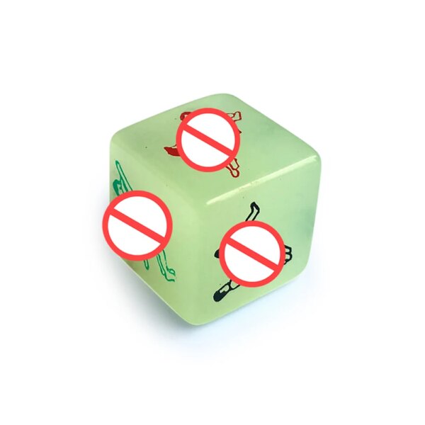 Sex Position Dice Acrylic Cube Love Dice, Erotic Craps, Glow Dice for Lovers, Humour Game Toy, Party Gift for Couples Playing