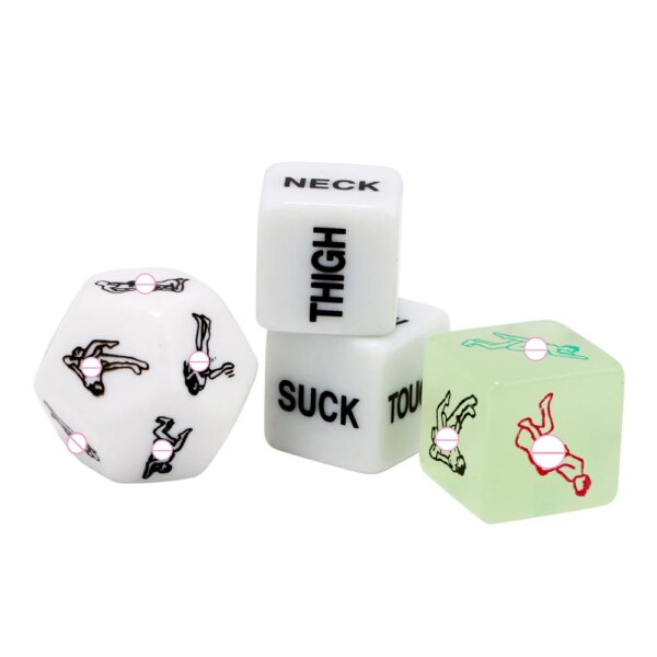 Sex Position Dice Acrylic Cube Love Dice, Erotic Craps, Glow Dice for Lovers, Humour Game Toy, Party Gift for Couples Playing