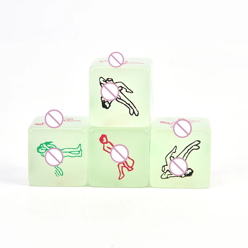 6 Side Erotic Luminous Dice Couples Flirting W/Posture Toys Love Posture Guide Night Lights Luminous Love Dice Sex Toy