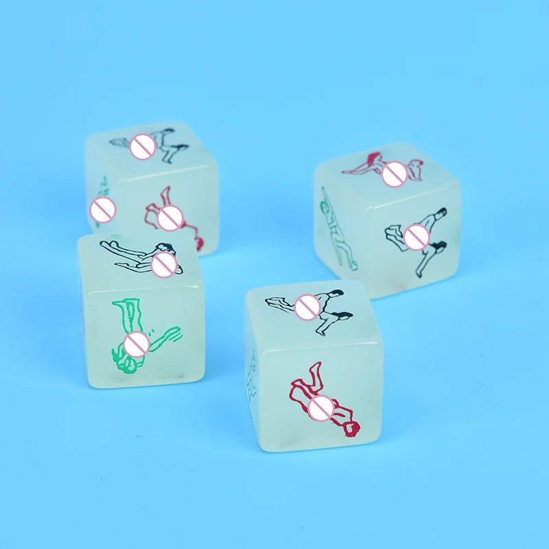 6 Side Erotic Luminous Dice Couples Flirting W/Posture Toys Love Posture Guide Night Lights Luminous Love Dice Sex Toy