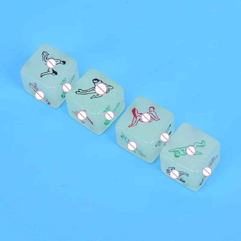 6 Side Erotic Luminous Dice Couples Flirting W/Posture Toys Love Posture Guide Night Lights Luminous Love Dice Sex Toy