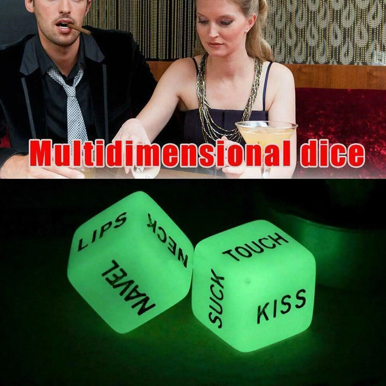 2pcs Funny Glow In Dark Love Dice Toys Adult Couple Lovers Games Aid Sex Party Toy Valentines Day Gift For Boyfriend Girlfriend