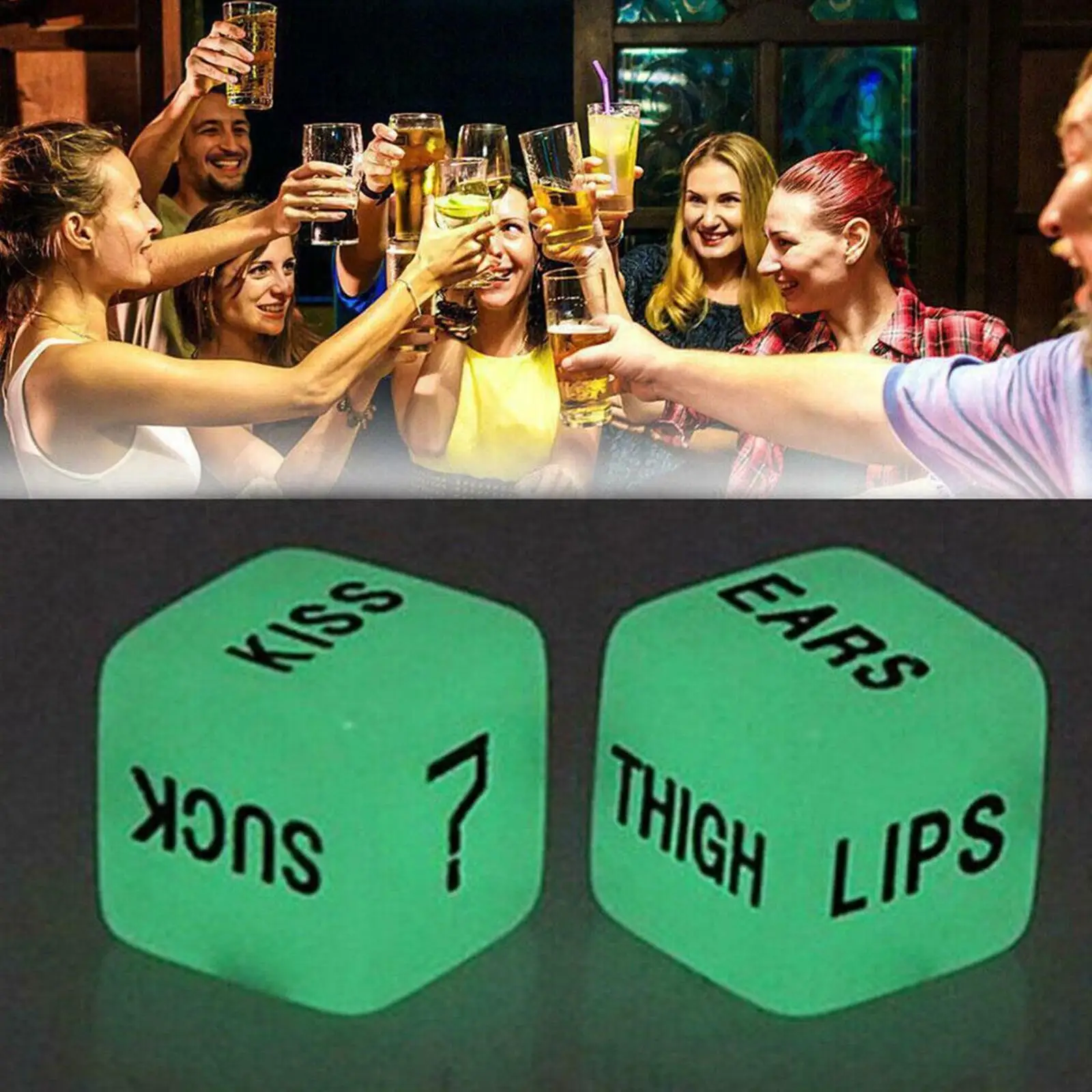 2pcs Funny Glow In Dark Love Dice Toys Adult Couple Lovers Games Aid Sex Party Toy Valentines Day Gift For Boyfriend Girlfriend