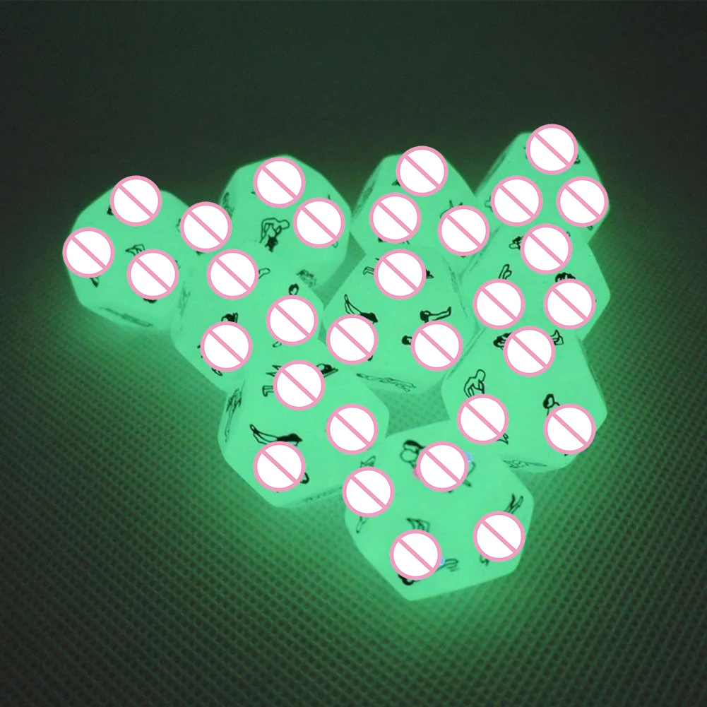 12 Sides Funny Sex Dice and 6 Sides Erotic Craps Sex Glow Toy For Adults Sexual Posture Dice Erotic Games For Couples Playing