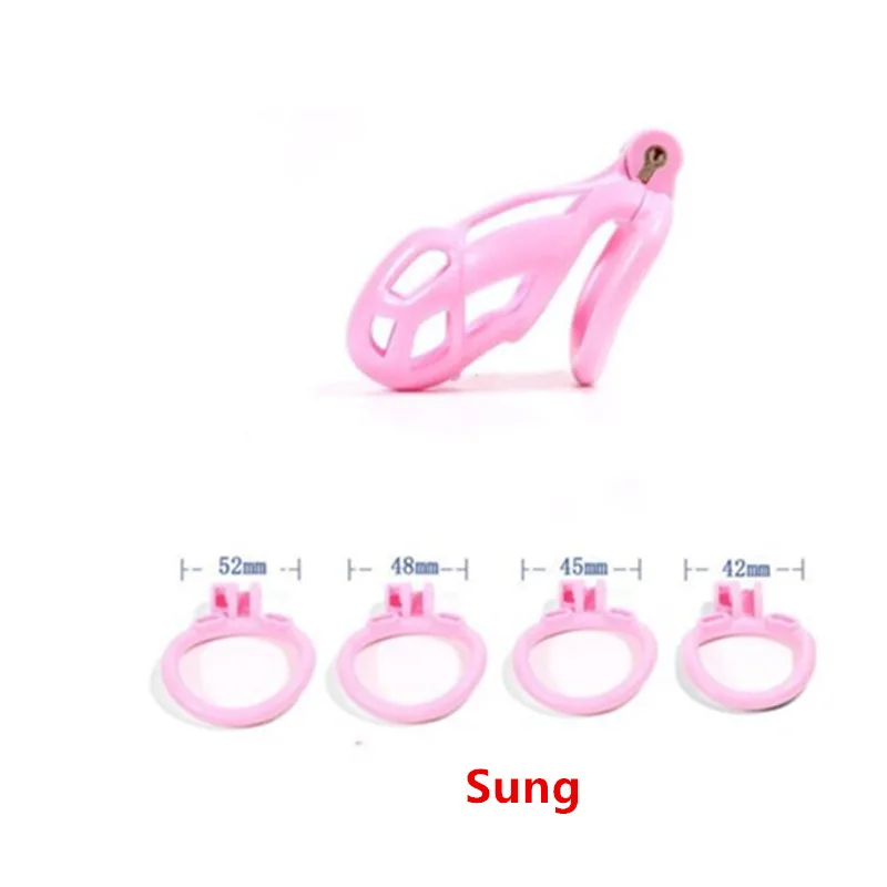 Lightweight Pink Male Chastity Cage With 4 Ring Small Chastity Device Lock Belt Lightweight Pink Male Chastity Cage With 4 Ring Small Chastity Device Lock Belt