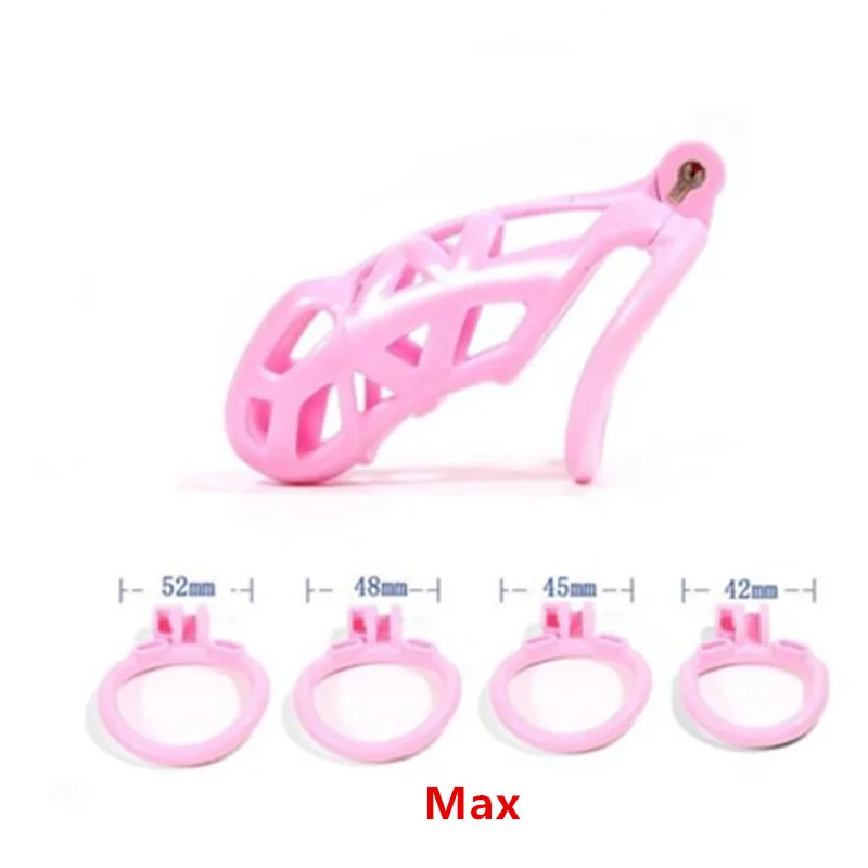 Lightweight Pink Male Chastity Cage With 4 Ring Small Chastity Device Lock Belt Lightweight Pink Male Chastity Cage With 4 Ring Small Chastity Device Lock Belt