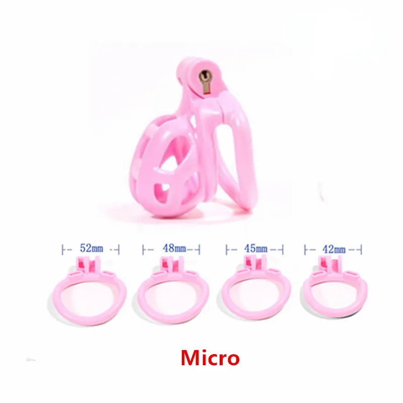 Lightweight Pink Male Chastity Cage With 4 Ring Small Chastity Device Lock Belt Lightweight Pink Male Chastity Cage With 4 Ring Small Chastity Device Lock Belt