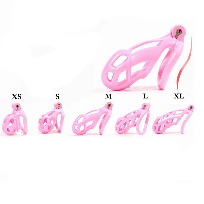 Lightweight Pink Male Chastity Cage With 4 Ring Small Chastity Device Lock Belt Lightweight Pink Male Chastity Cage With 4 Ring Small Chastity Device Lock Belt