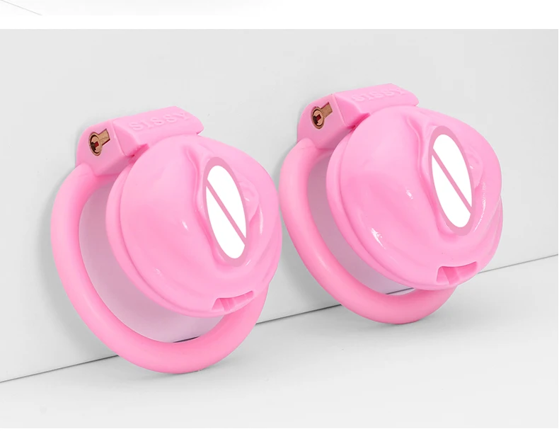 BDSM Pink Pussy CockCage Male Bondage Penis Lock Ring Sissy Chastity Devices Cage Gay Ladyboy Shemale 18+ Sex Toys18+ NSFW