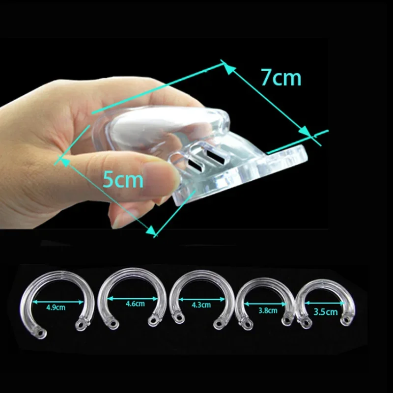 Chastity Cage Male Sex Toys Small/Standard Male Chastity Device Cock Cage with 5 Size Rings Brass Lock Locking Erotic Urethral