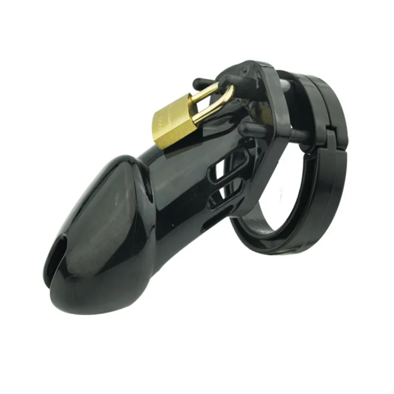 Chastity Cage Male Sex Toys Small/Standard Male Chastity Device Cock Cage with 5 Size Rings Brass Lock Locking Erotic Urethral