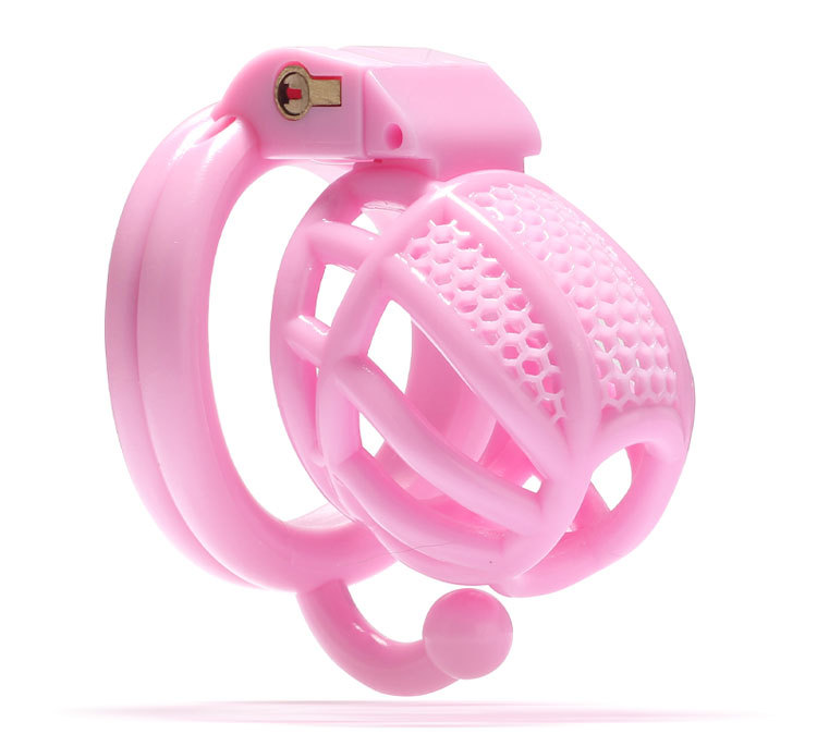 Pink Mini Male Chastity Penis Device Chrome CBT Slave Gay With Hook Ring Cuckold Lockdown Cage Restraint For Men Sex Toys  18+