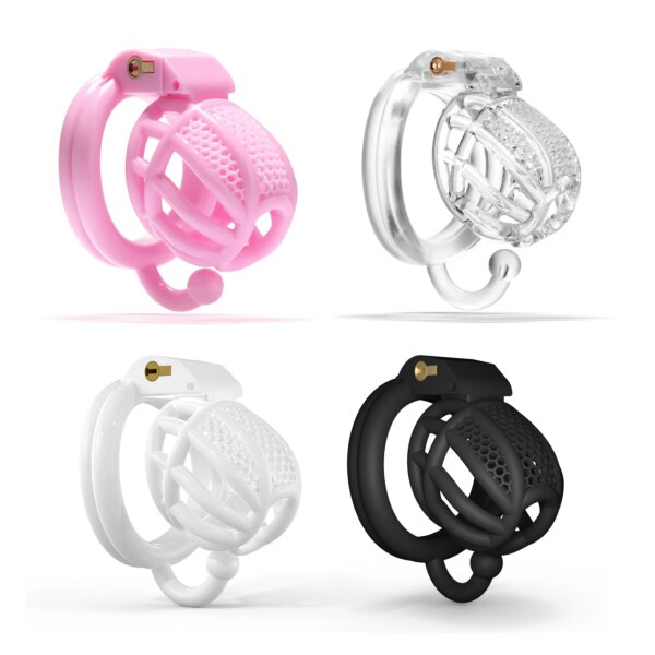 Pink Mini Male Chastity Penis Device Chrome CBT Slave Gay With Hook Ring Cuckold Lockdown Cage Restraint For Men Sex Toys  18+