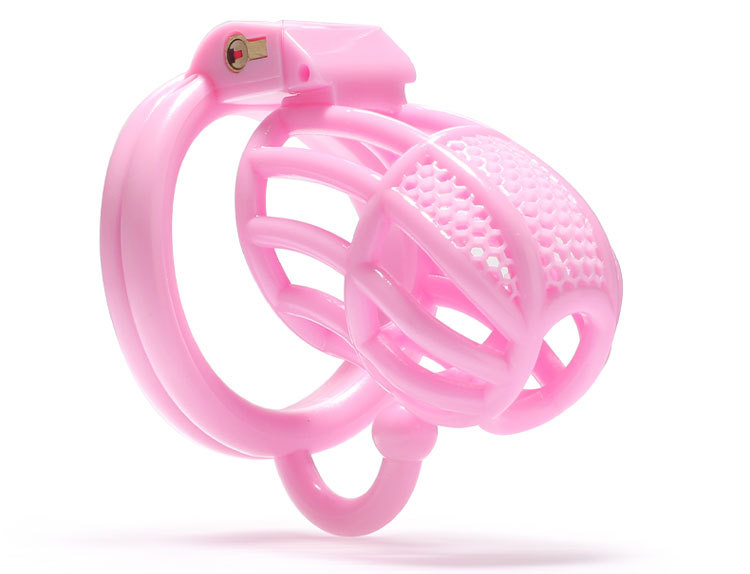 Pink Mini Male Chastity Penis Device Chrome CBT Slave Gay With Hook Ring Cuckold Lockdown Cage Restraint For Men Sex Toys  18+