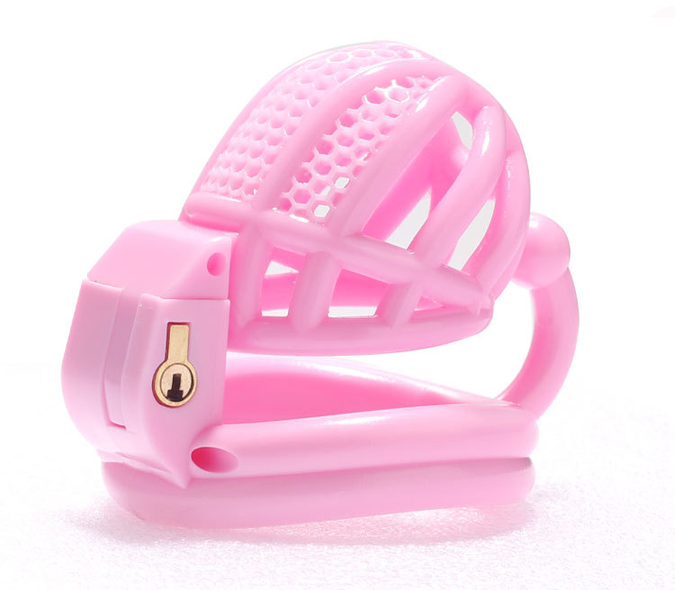 Pink Mini Male Chastity Penis Device Chrome CBT Slave Gay With Hook Ring Cuckold Lockdown Cage Restraint For Men Sex Toys  18+