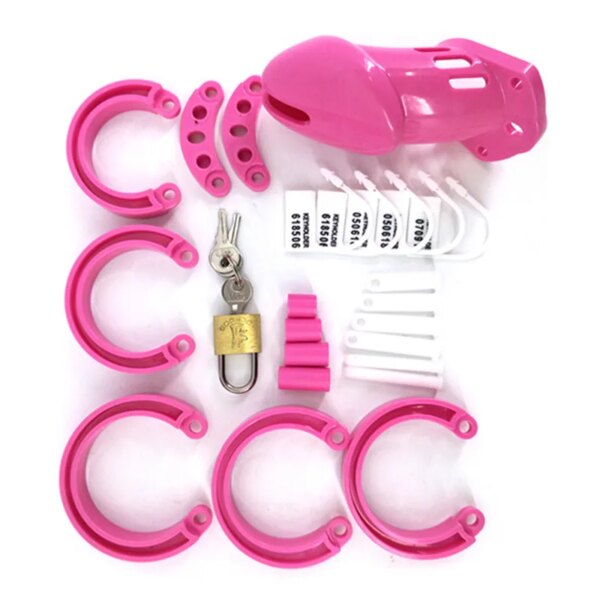 Pink Plastic Male Chastity Device Penis Ring CB6000 CB6000S Cock Cage Chastity Cage Penis Sleve Lock Adult Games Sex Toys G7-3-5
