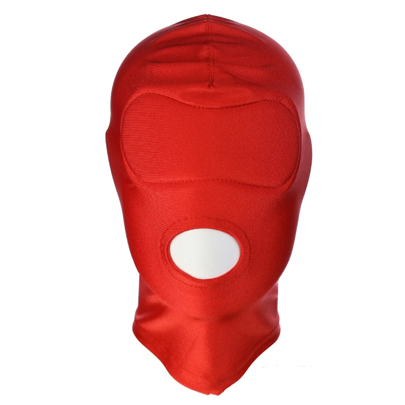 Head Mask Spandex Lycra Hood Bdsm SM Role Playing Game Erotic Latex Leather Fetish Open Mouth Hood Mask Sex Toys adult Sexy Toy