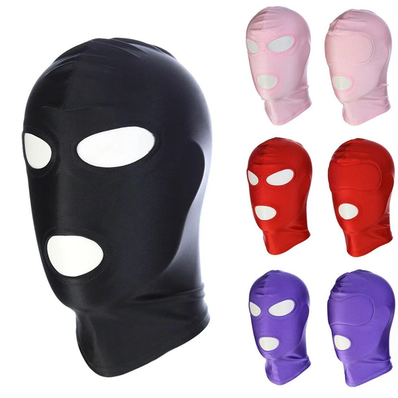 Head Mask Spandex Lycra Hood Bdsm SM Role Playing Game Erotic Latex Leather Fetish Open Mouth Hood Mask Sex Toys adult Sexy Toy