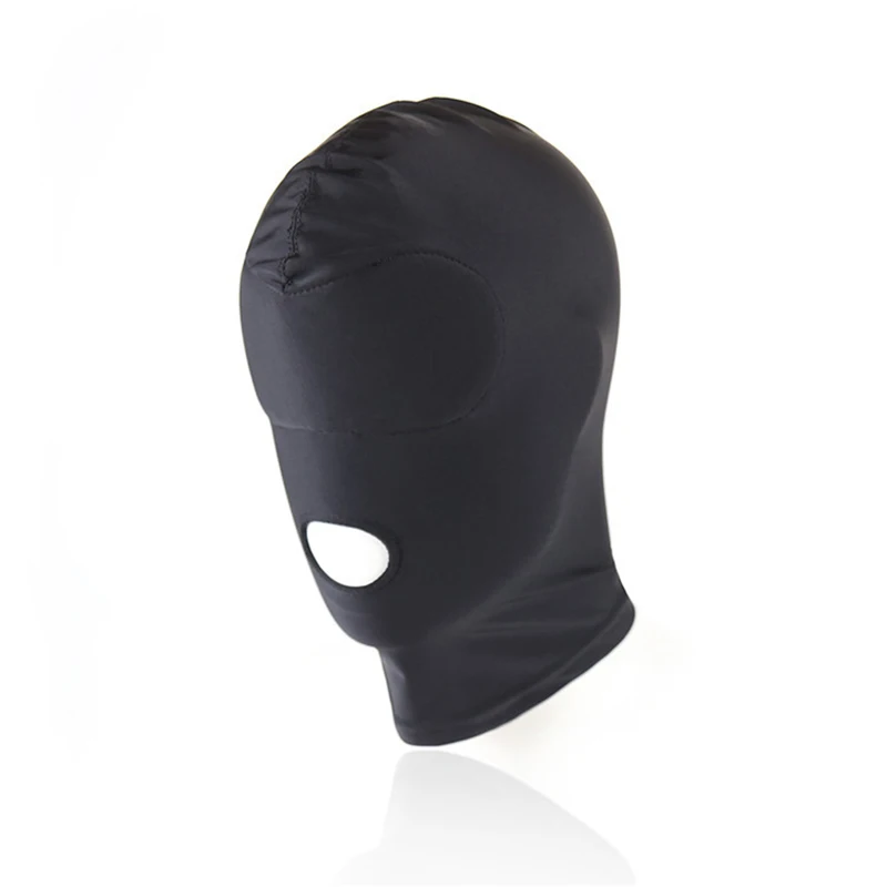 Head Mask Spandex Lycra Hood Bdsm SM Role Playing Game Erotic Latex Leather Fetish Open Mouth Hood Mask Sex Toys adult Sexy Toy