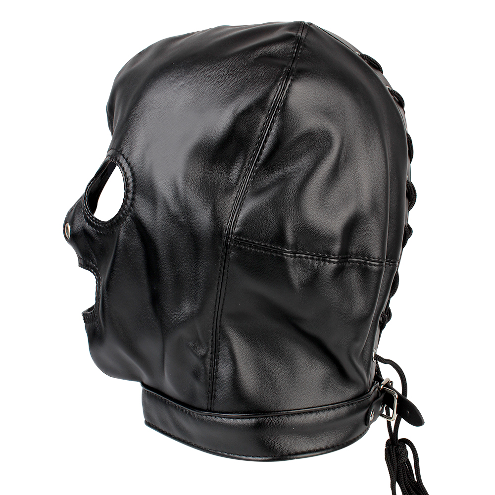 Erotic Accessories Fetish Mask Adult Sex Toys Hollow Hood Couples Flirting Sexy Headgear Leather For Woman