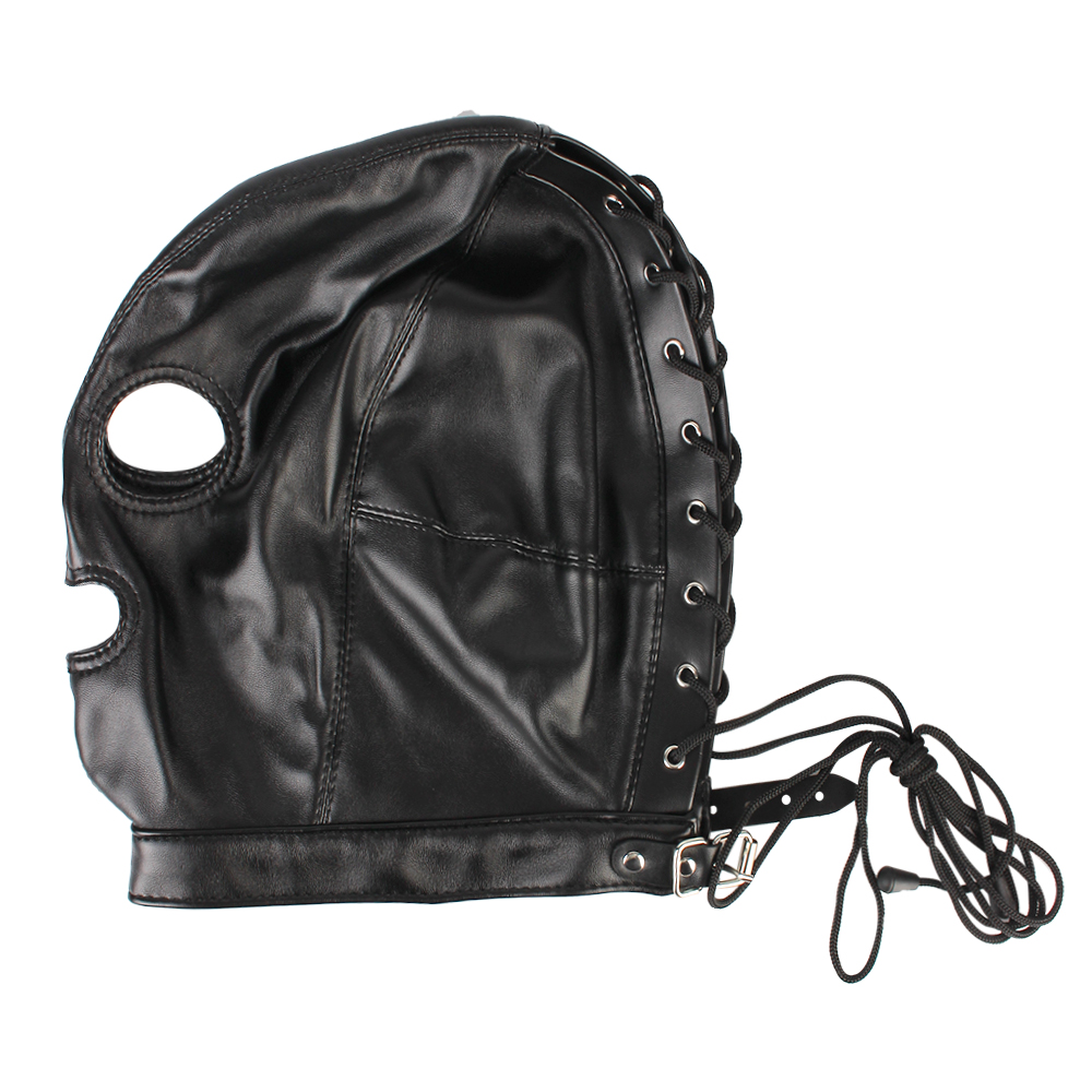 Erotic Accessories Fetish Mask Adult Sex Toys Hollow Hood Couples Flirting Sexy Headgear Leather For Woman