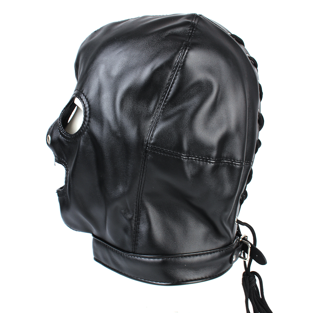 Erotic Accessories Fetish Mask Adult Sex Toys Hollow Hood Couples Flirting Sexy Headgear Leather For Woman