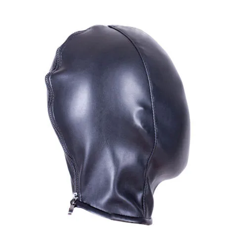 PU Leather Padded Strapped Zipper Head Hood Blindfold Harness Mask BDSM Open Mouth Eye Nose Bondage Headgear Sex Toy Adult Party
