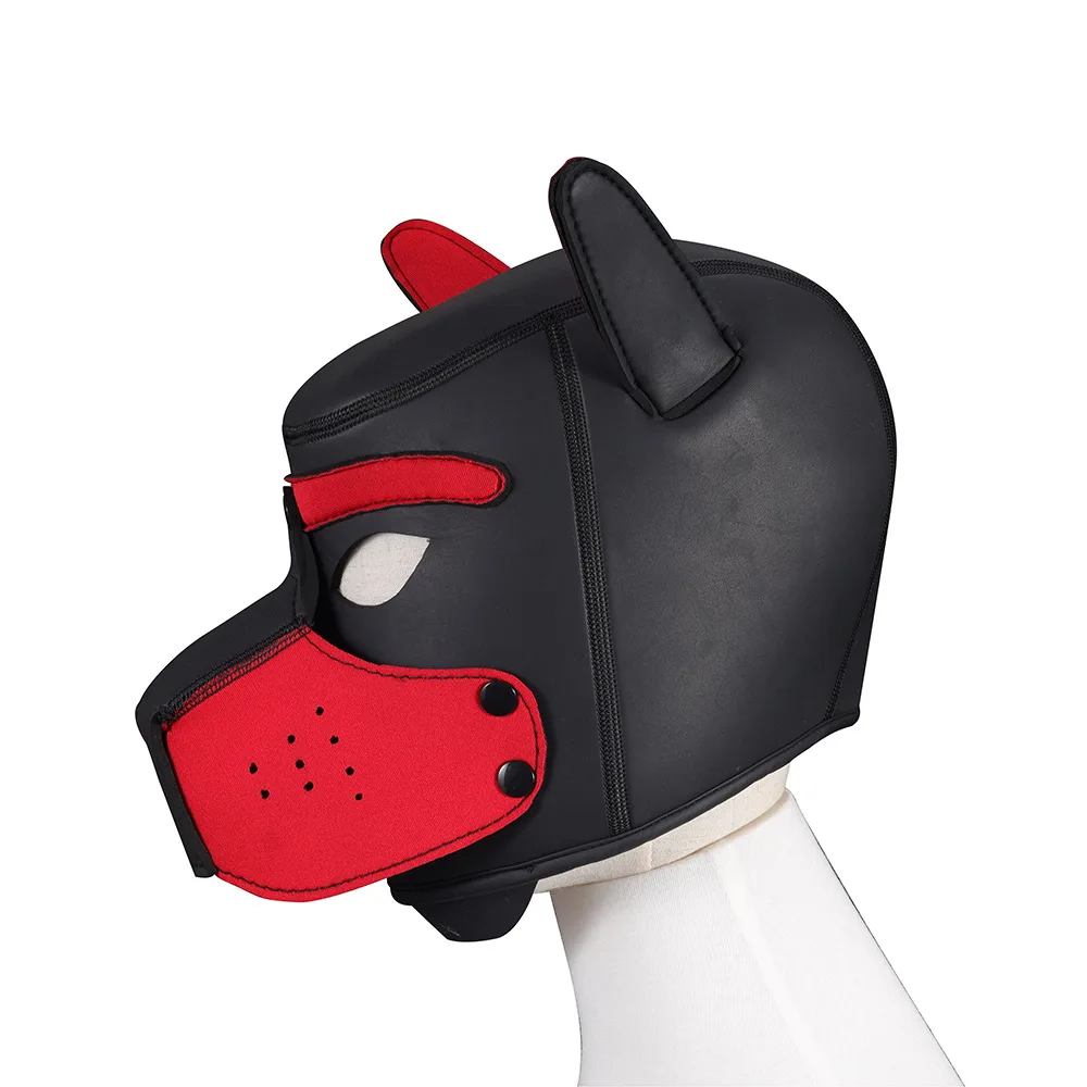 Halloween Role Play Dog Mask Headgear Padded Latex Rubber Party Masks Puppy Cosplay Ears BDSM Kit Erotic Sex Toys For Women Men